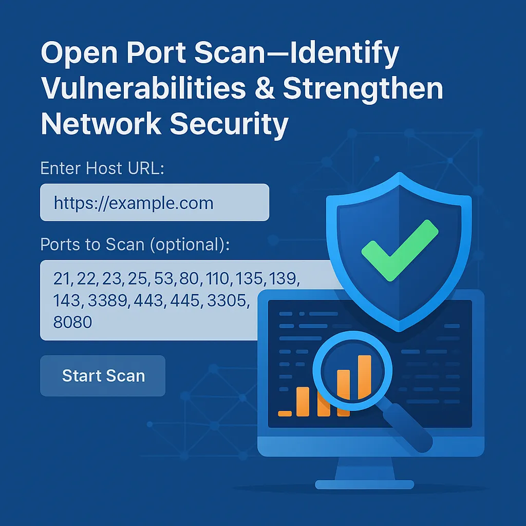 Illustration of network port scan and cybersecurity monitoring