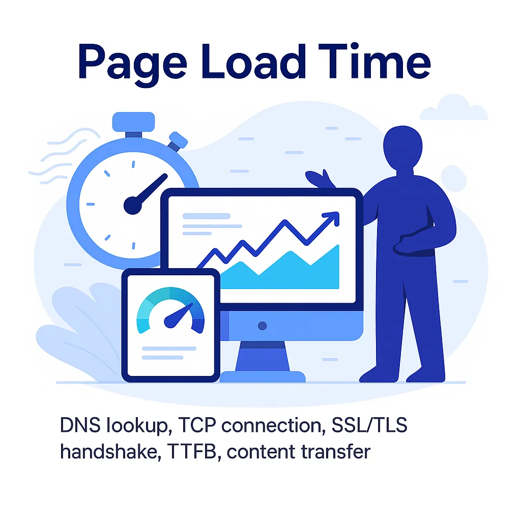 Illustration of page load time analysis dashboard