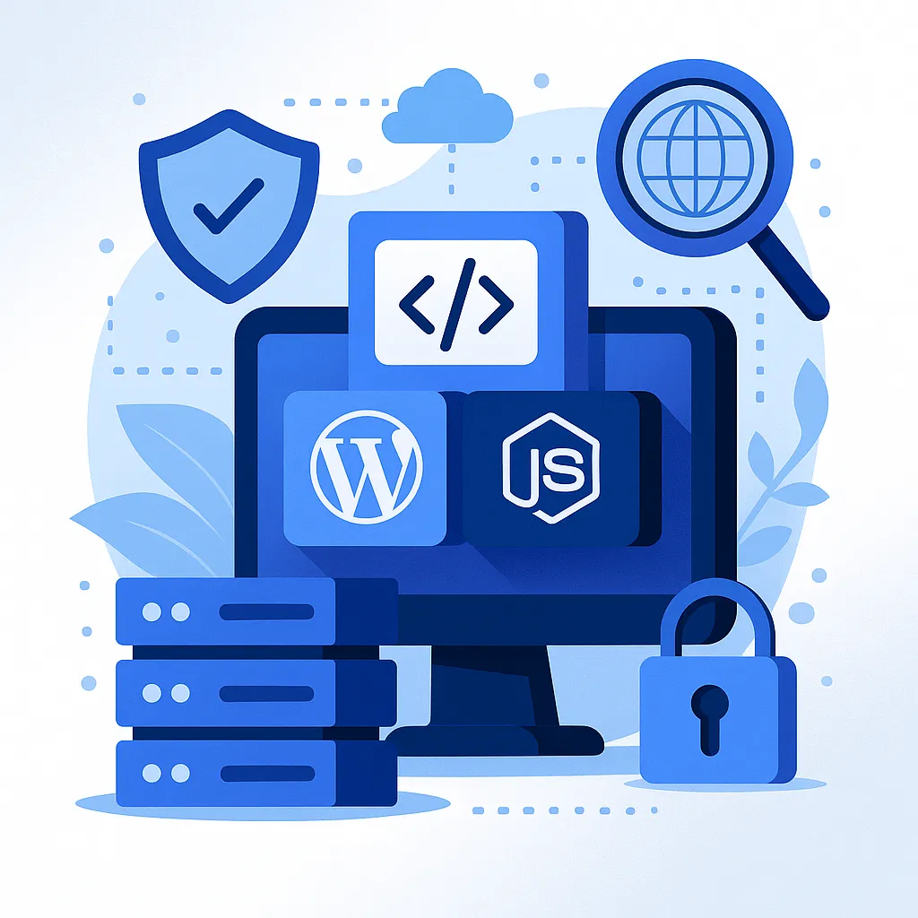 Illustration of website technology stack scanning